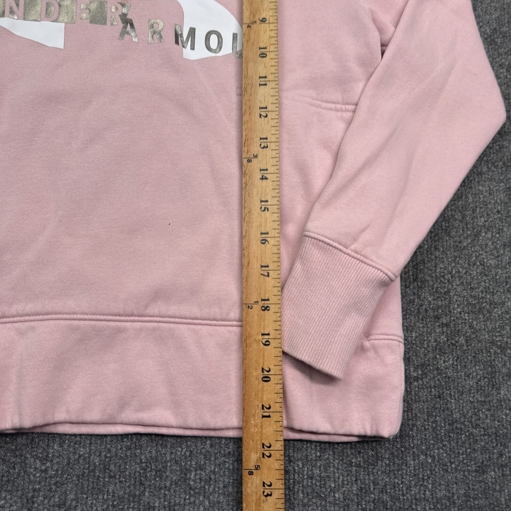 Under Armour Hoodie Womens Size XS Pink High Neck Pullover Sweatshirt Loose Fit - Picture 8 of 12